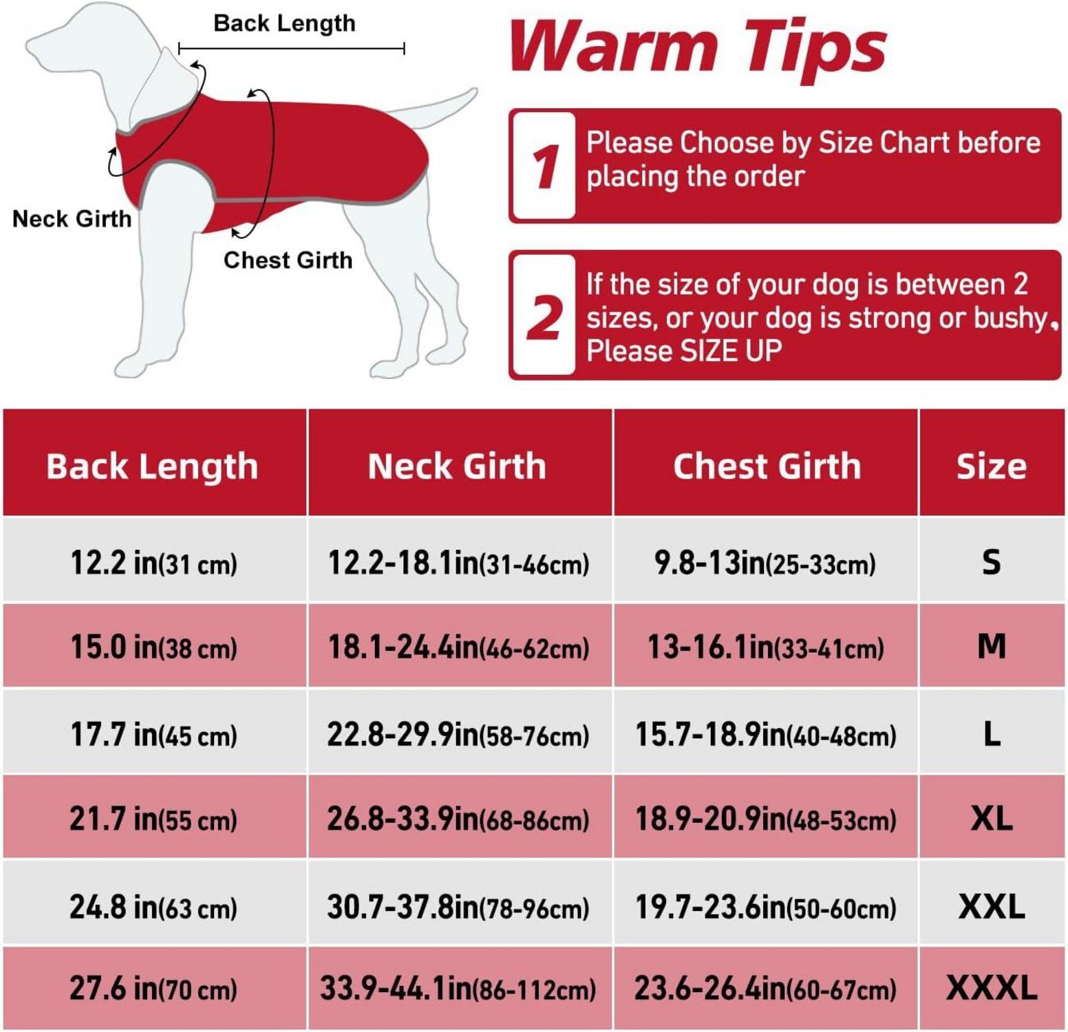 Reflektierender Hundemantel Winter Warme Jacke wasserdicht Fleece Rot