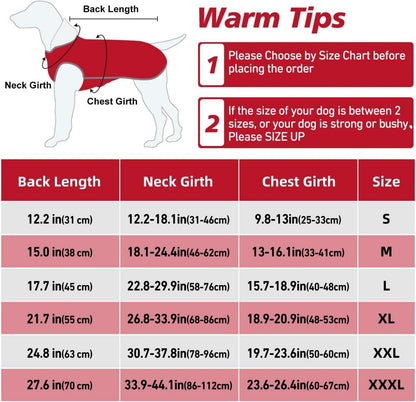 Reflektierender Hundemantel Winter Warme Jacke wasserdicht Fleece Rot