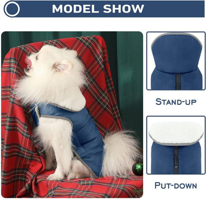 Wintermantel Hundemantel Reflektierend Wasserdicht Navy L