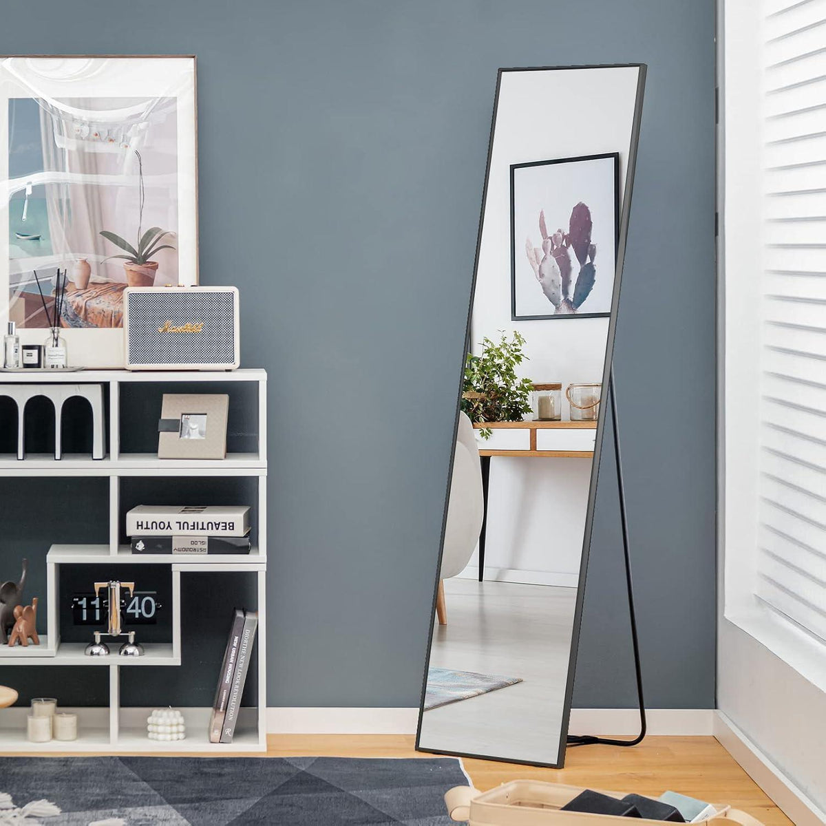 Ganzkörperspiegel 160x40cm – Stand- & Wandspiegel mit Aluminiumrahmen