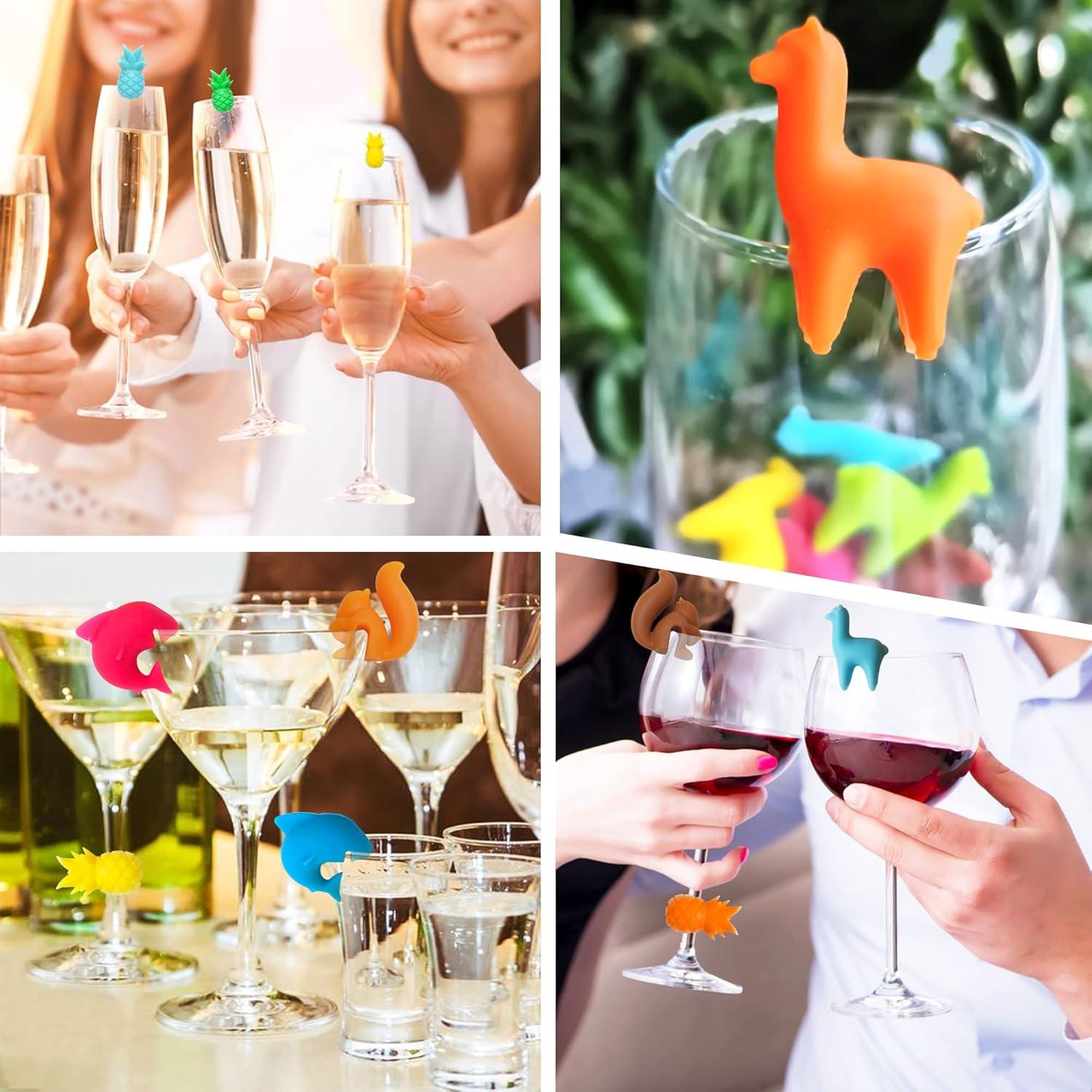 LYLIDIA 41PCS Glasmarker Silikon Trinkgläser Weinglas Party Bar Marker
