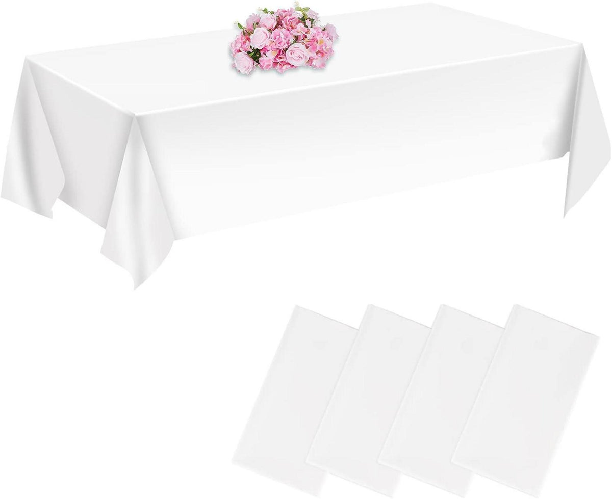 Einweg Tischdecke Wasserdicht Weiß 4 Stück Hochzeit Party