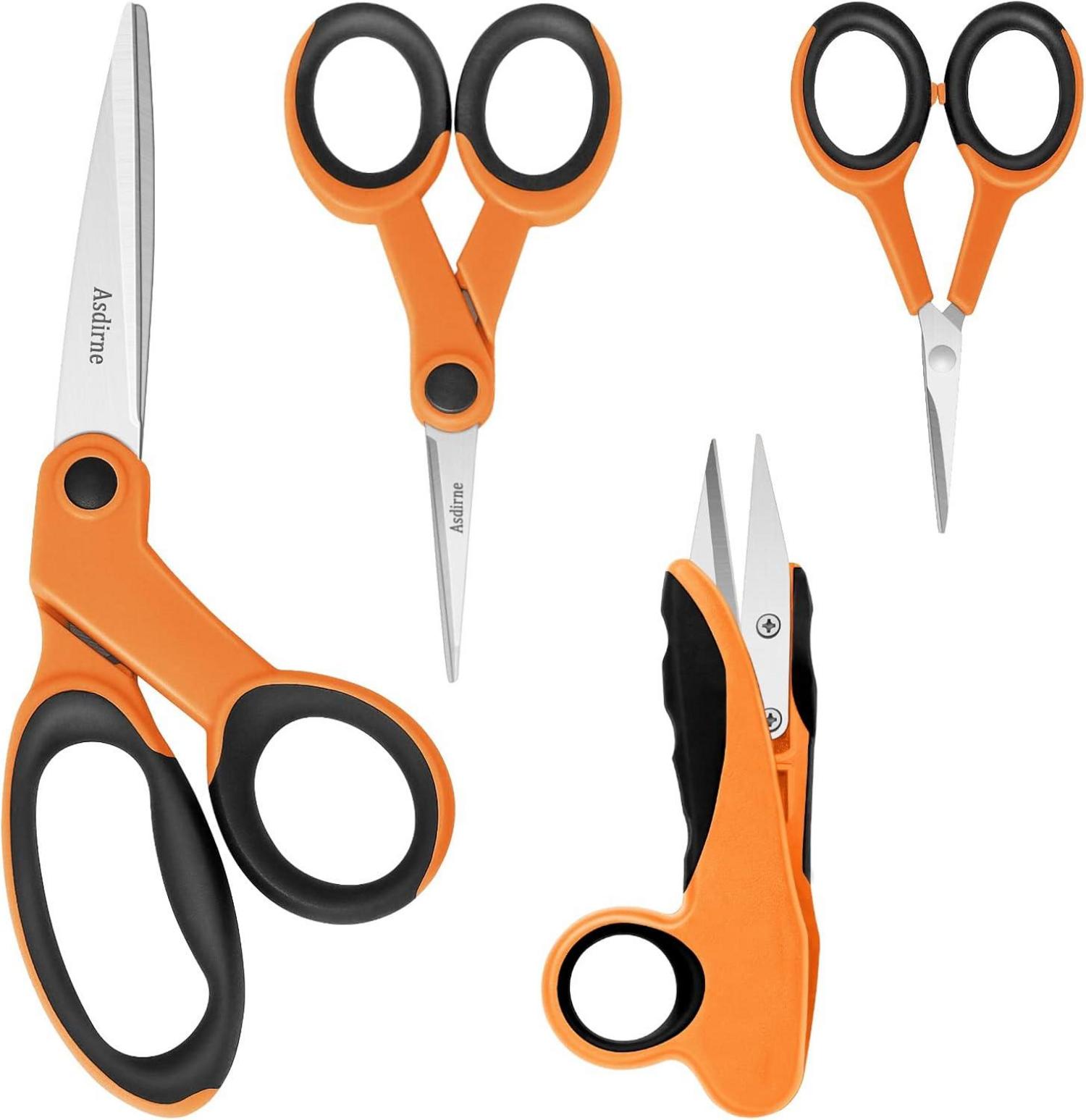 Präzisions Stoffschere Set 4-teilig Edelstahl Orange/Schwarz