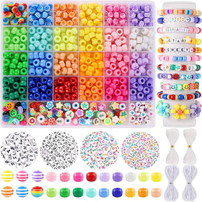 Perlen Set 1170 Stück für Kinder Mädchen DIY Schmuck 18 Farben