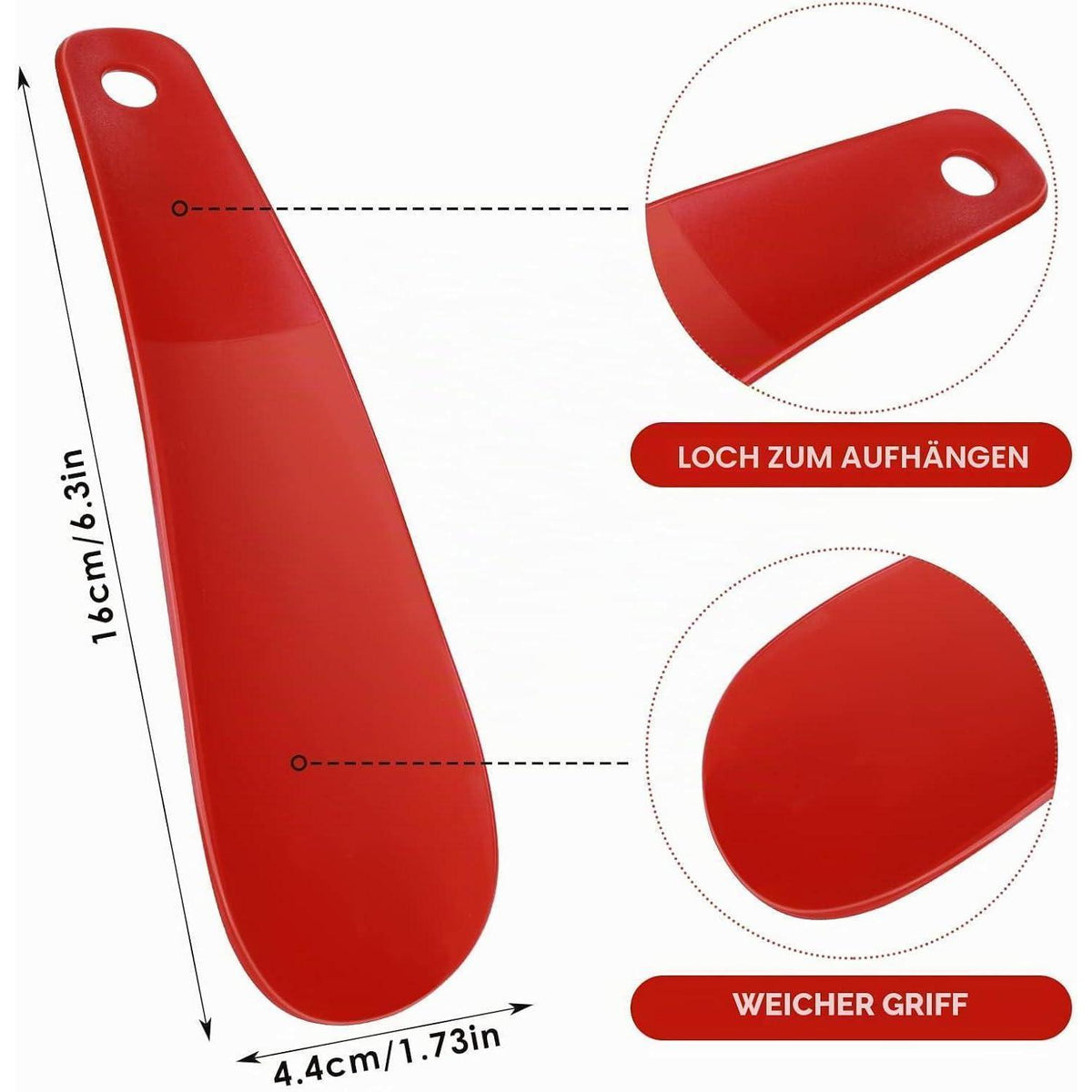 3er-Set Schuhlöffel Kunststoff – Ergonomisch & Praktisch