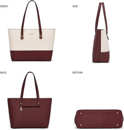 Damen Handtasche Tote Shopper Groß Umhängetasche 4-teiliges Set