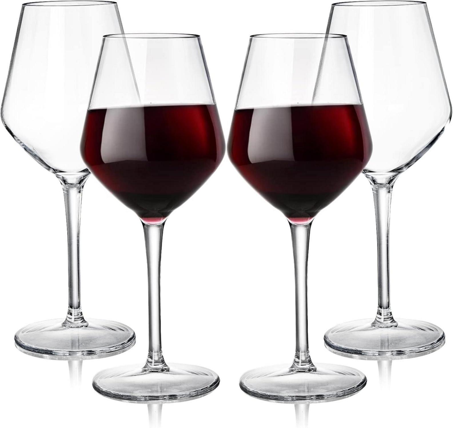 4er Set Unzerbrechliche Weingläser 420ml Tritan Kunststoff