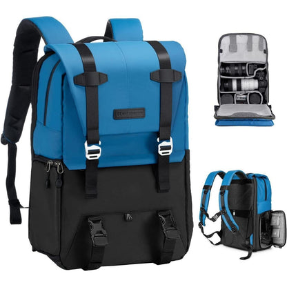 Kamerarucksack 20L mit Laptopfach & Regenschutz – E-tiffany_blau