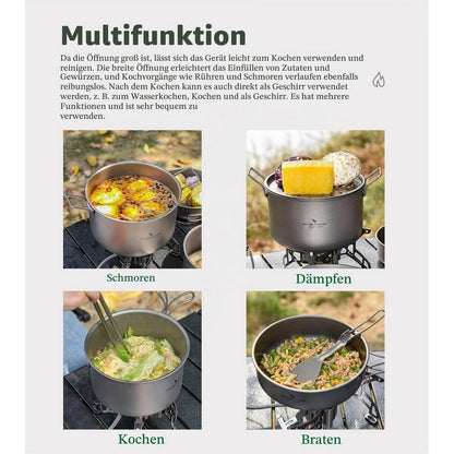 Titan Kochtopf Set Camping – Ultraleicht & Vielseitig