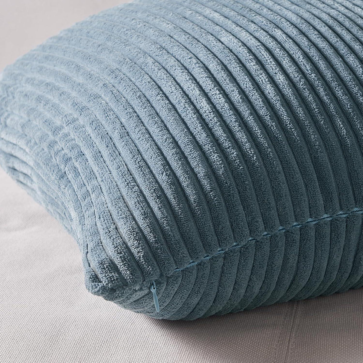 Kissenbezug 50x50 cm blau Kordsamt 4er Set Dekokissenhüllen