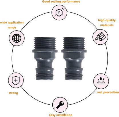 ZoeTekway Schlauchverbinder 2 Stück Gartenschlauch Kupplung G1/2 Wasserschlauch Adapter