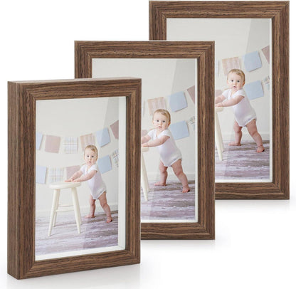 3D Bilderrahmen Set 10x15 cm mit Drehbaren Clips und Glas