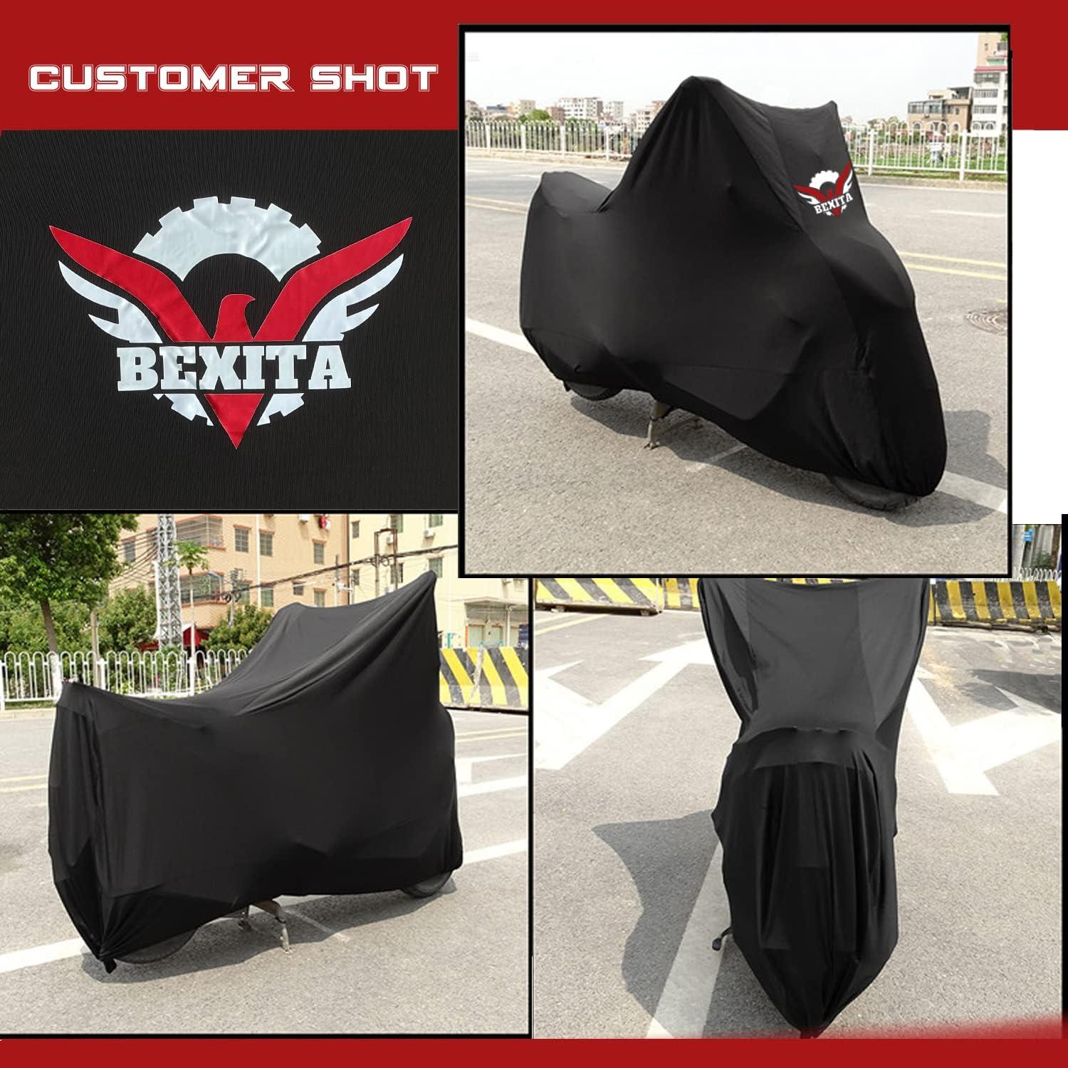 Motorrad Abdeckplane XL Schwarz Atmungsaktiv Stretch Stoff Innen Roller Garage