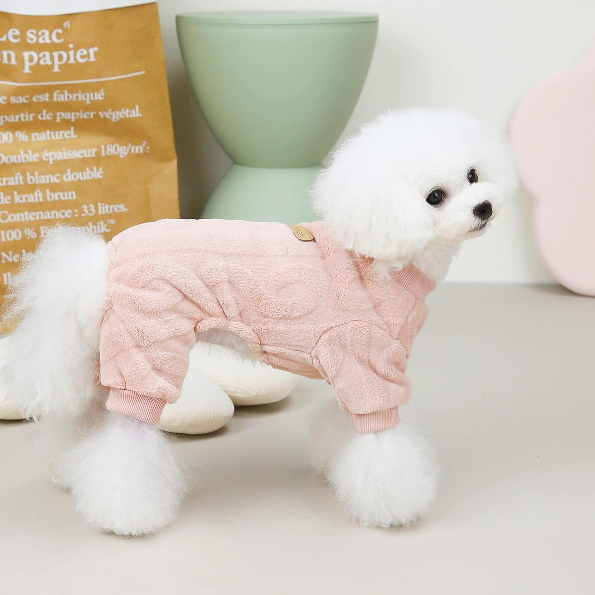 Hundepullover Fleece Winterwarm Rosa - Größe M