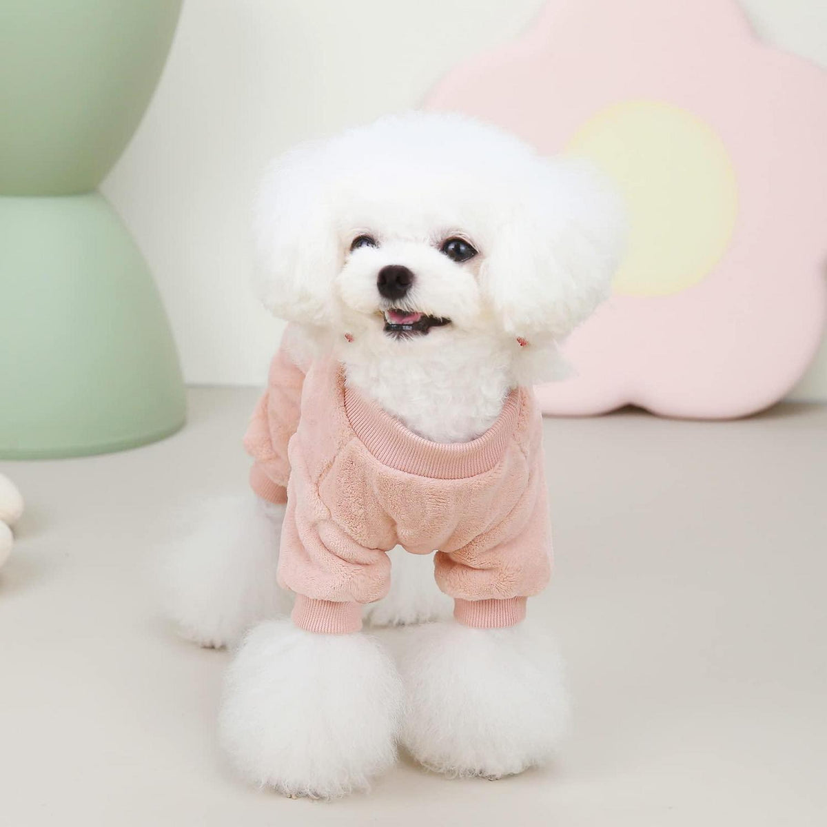 Hundepullover Fleece Winterwarm Rosa - Größe L (27cm Rückenlänge)