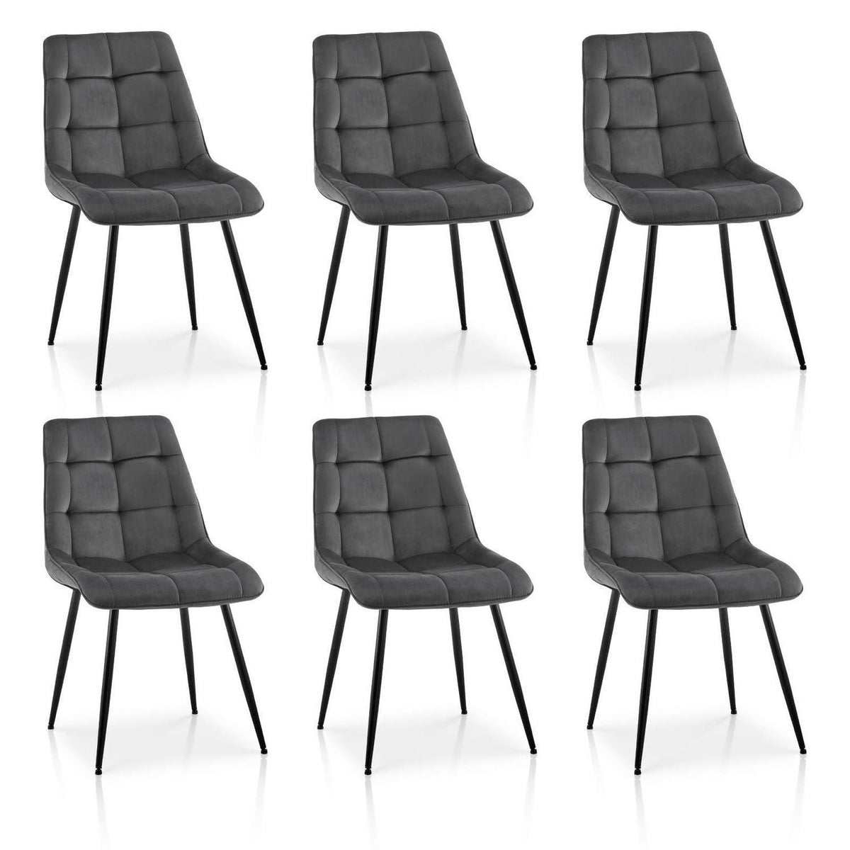 Samt Esszimmerstühle 6er Set – Modern & Bequem