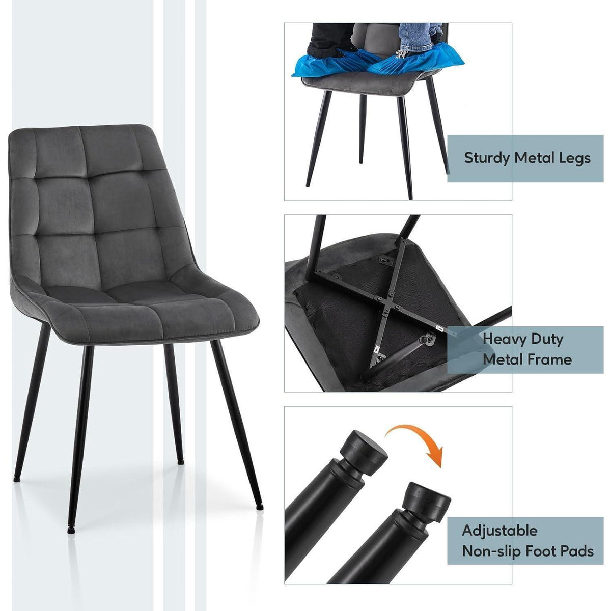 Samt Esszimmerstühle 6er Set – Modern & Bequem