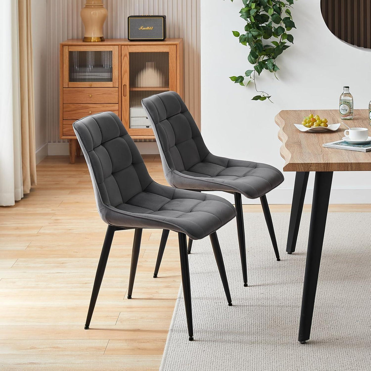 Samt Esszimmerstühle 6er Set – Modern & Bequem