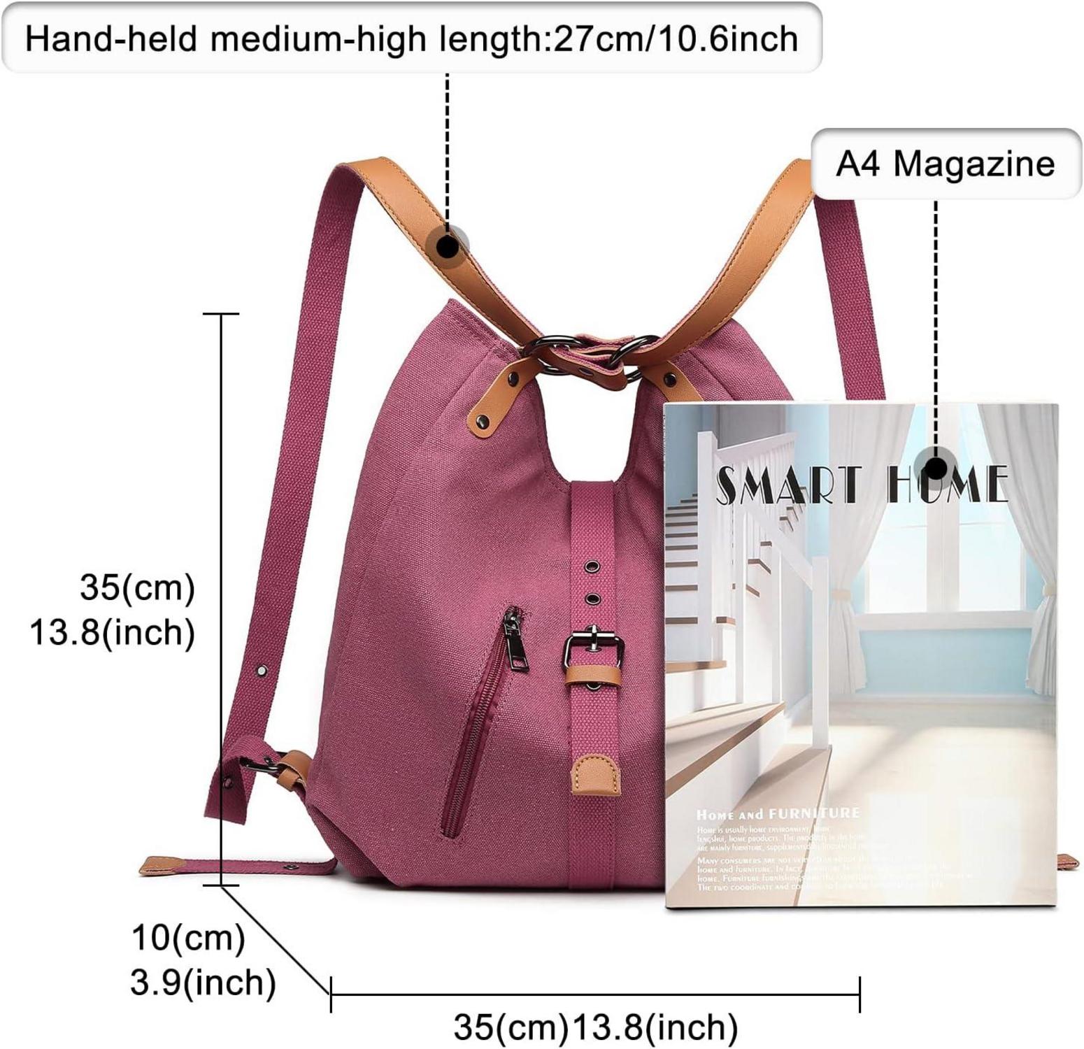 Henkeltaschen Canvas Rucksack Damen Groß Handtaschen Anti Diebstahl