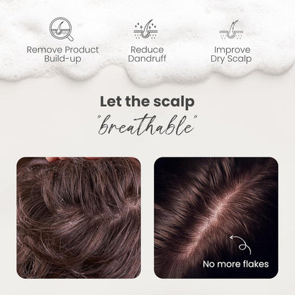 AIMIKE Kopfhaut Massagebürste Weizenstroh Silikon Scalp Massager Haarmassagerburste Peeling Rosmarinölử Reduziert Schuppen Haarbürste Nass Trocken