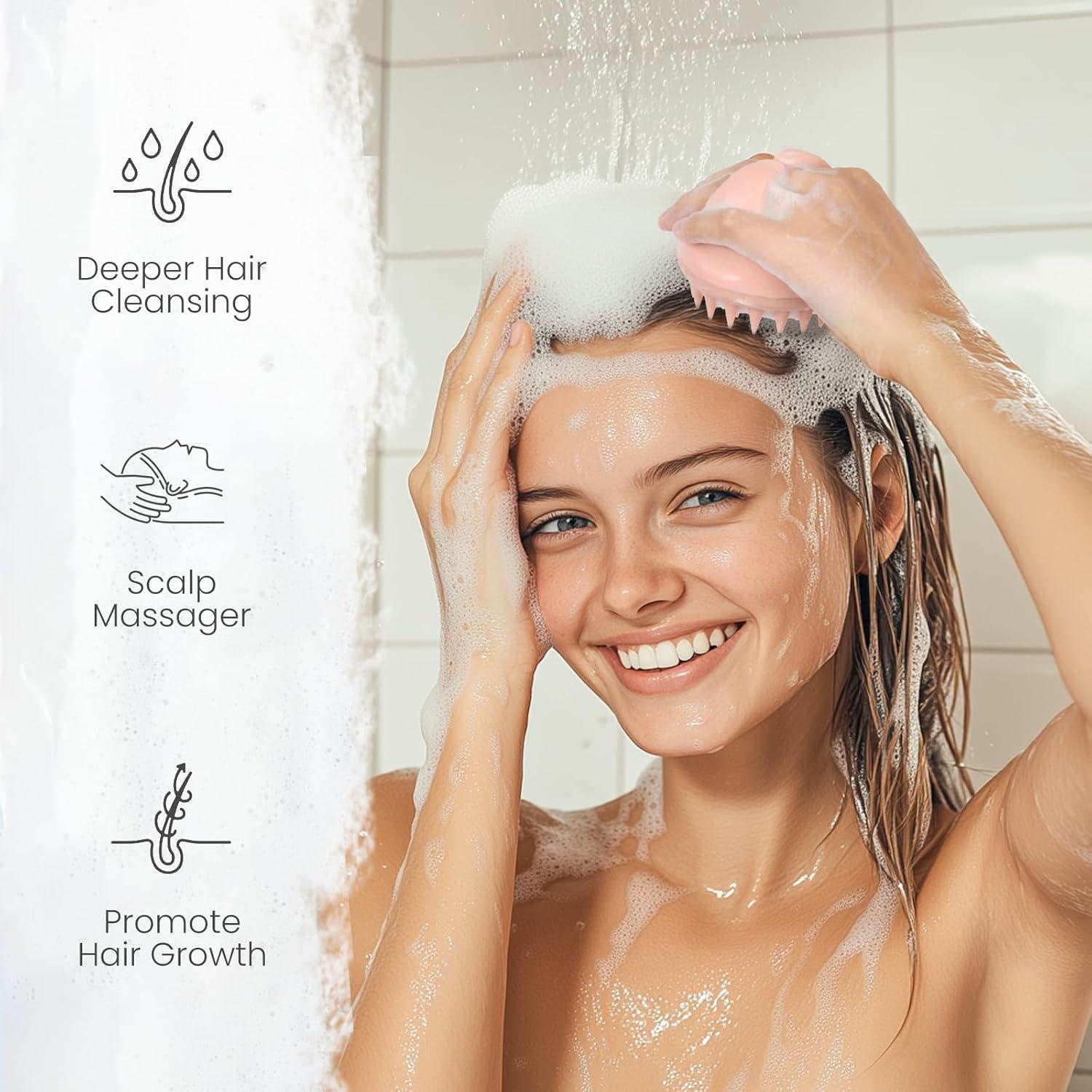 Kopfhaut Massagebürste Weizenstroh Scalp Massager für Haarwachstum