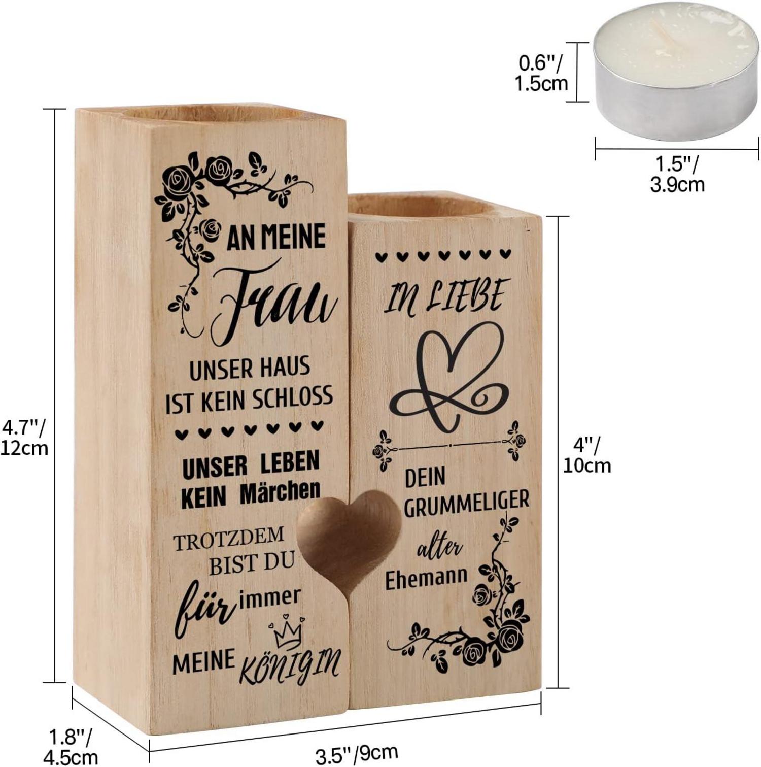 Herzförmiger Kerzenständer für Ehefrau Valentinstag