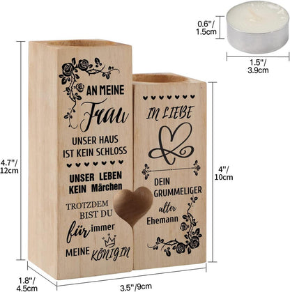 Herzförmiger Kerzenständer für Ehefrau Valentinstag