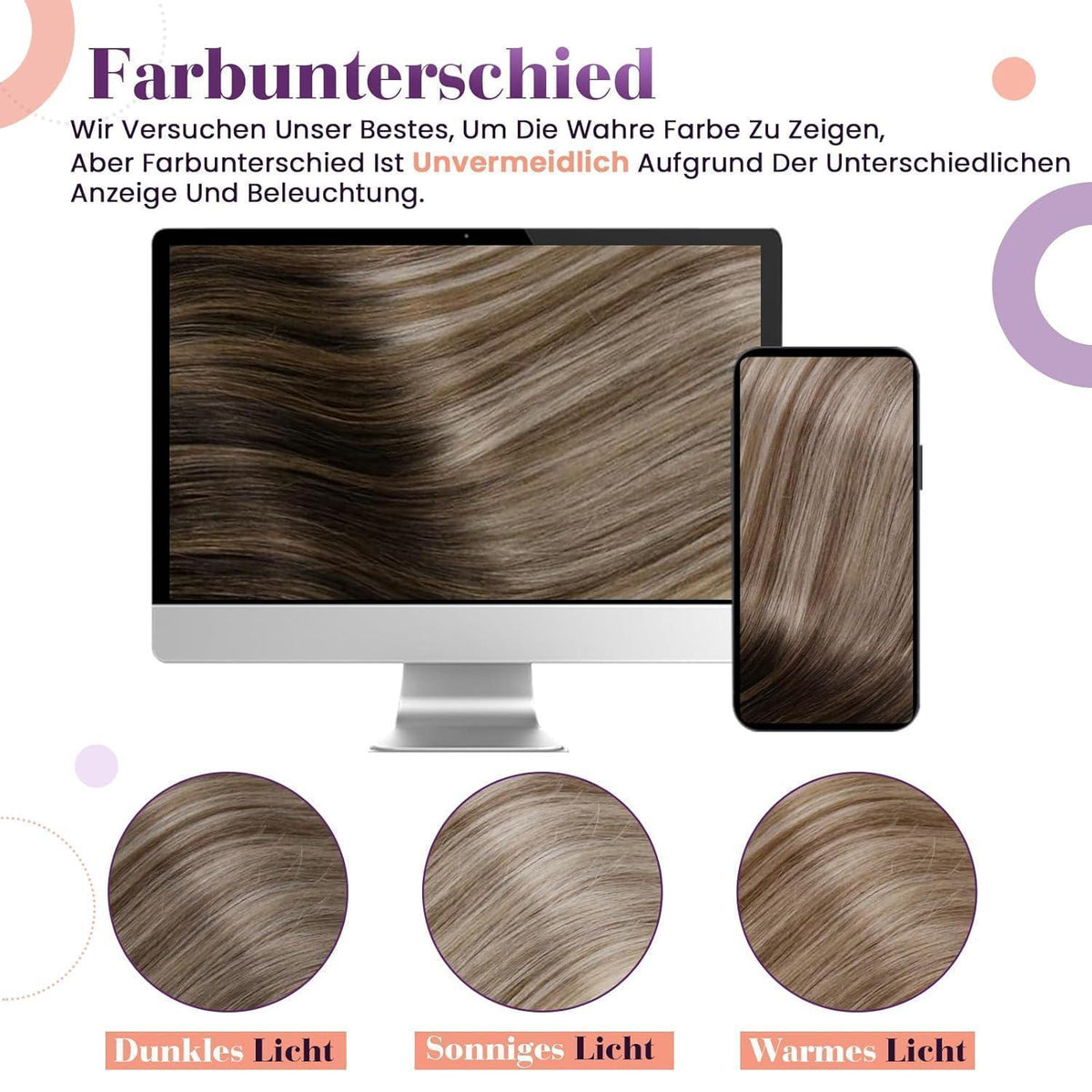 Echthaar Clip-In Extensions Ombre Schwarz-Hellbraun-Blond