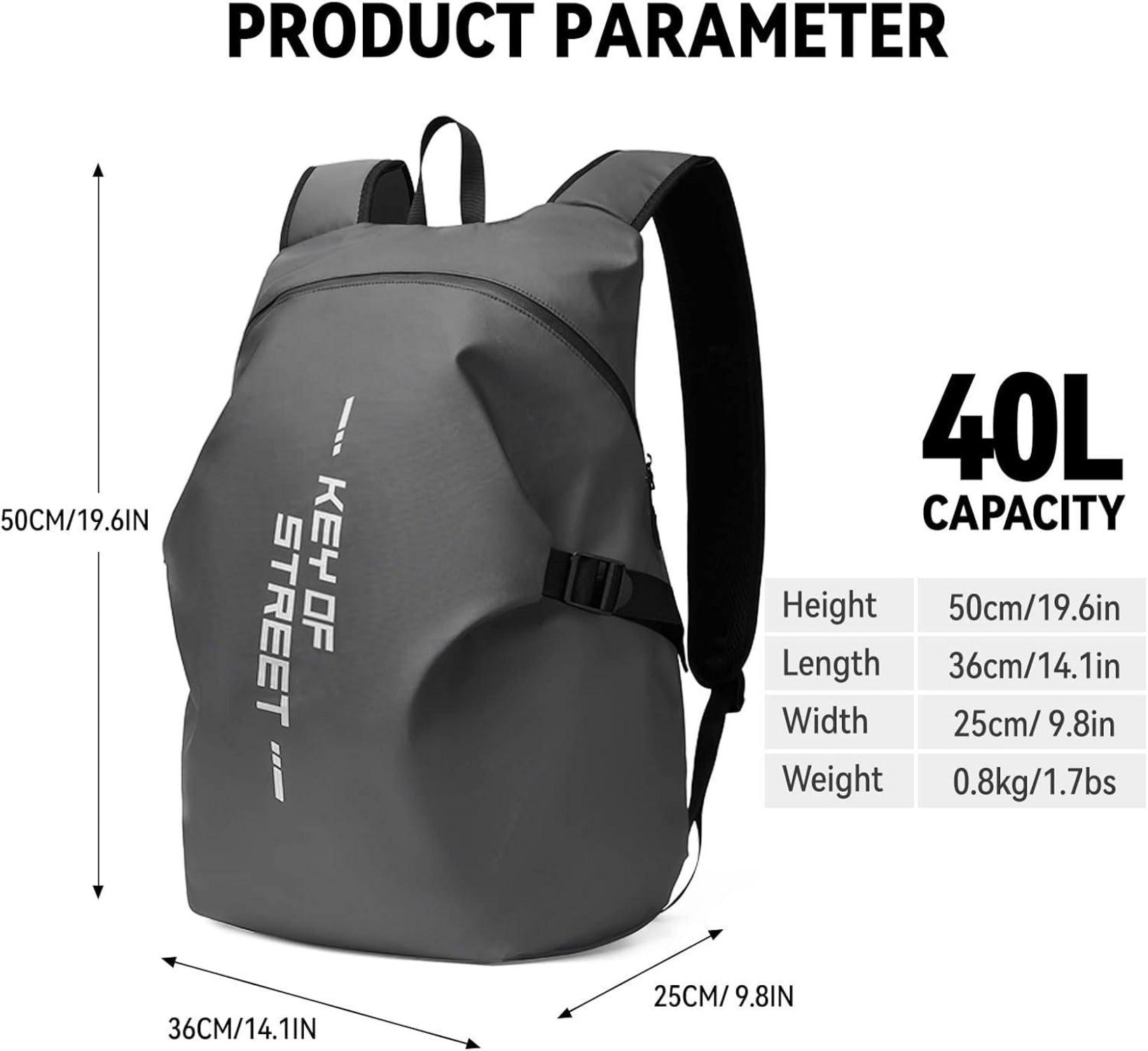 Motorradrucksack Herren wasserdicht Helmrucksack Laptoptasche