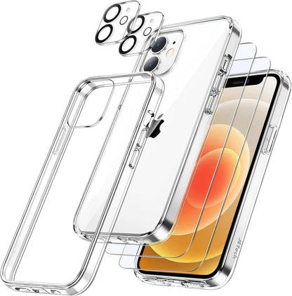 5-in-1 Schutzhülle für iPhone 12 Mini + Panzer Glas + Kameraschutz