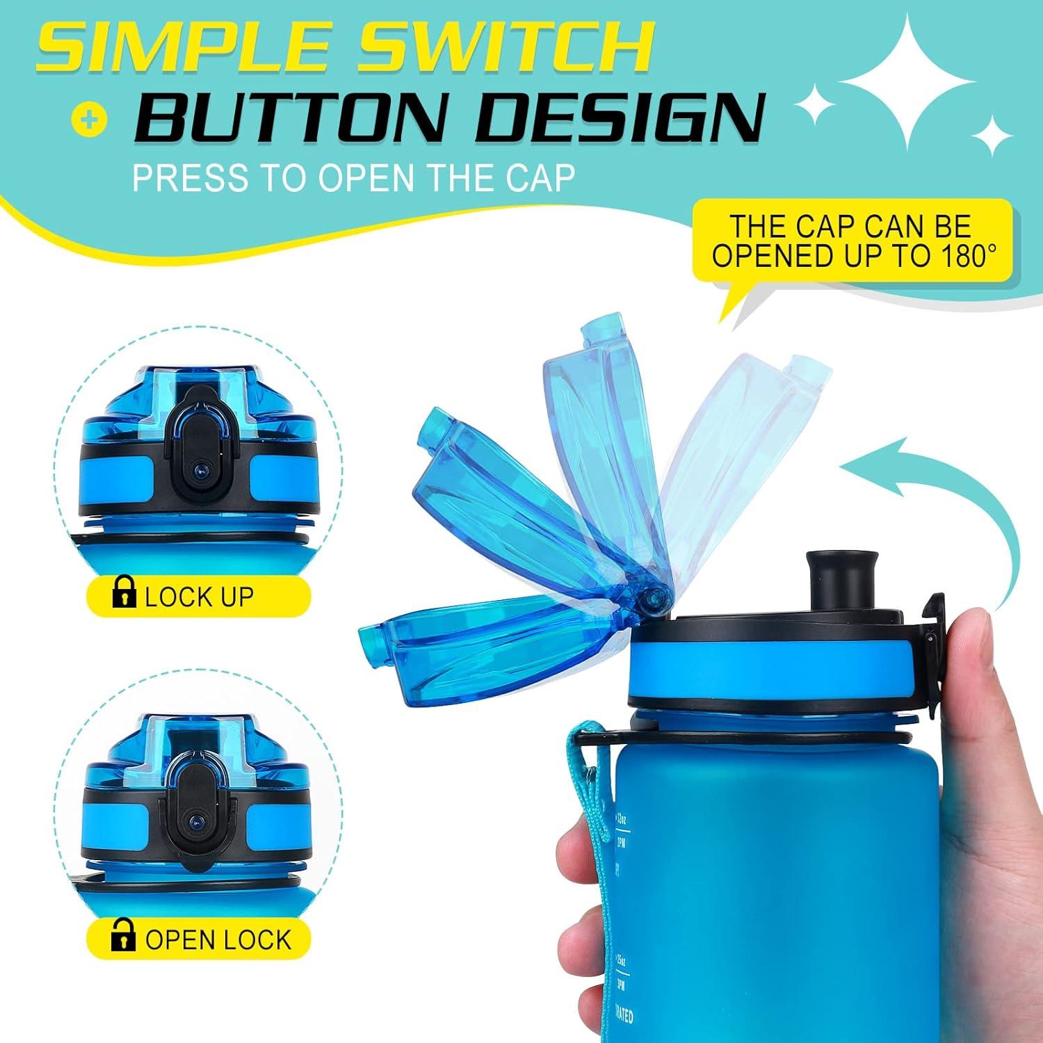 HASAGEI Sports Trinkflasche 1L BPA frei Tritan Wasserflasche auslaufsicher Fitnessstudio Büro