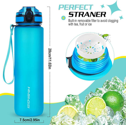 Sports Trinkflasche 1L BPA Frei Tritan Auslaufsicher Fitnessstudio