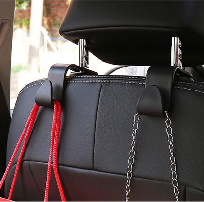 Autokopfstützenhaken 4er Set schwarz - Taschenhalter für Autoinnenraum
