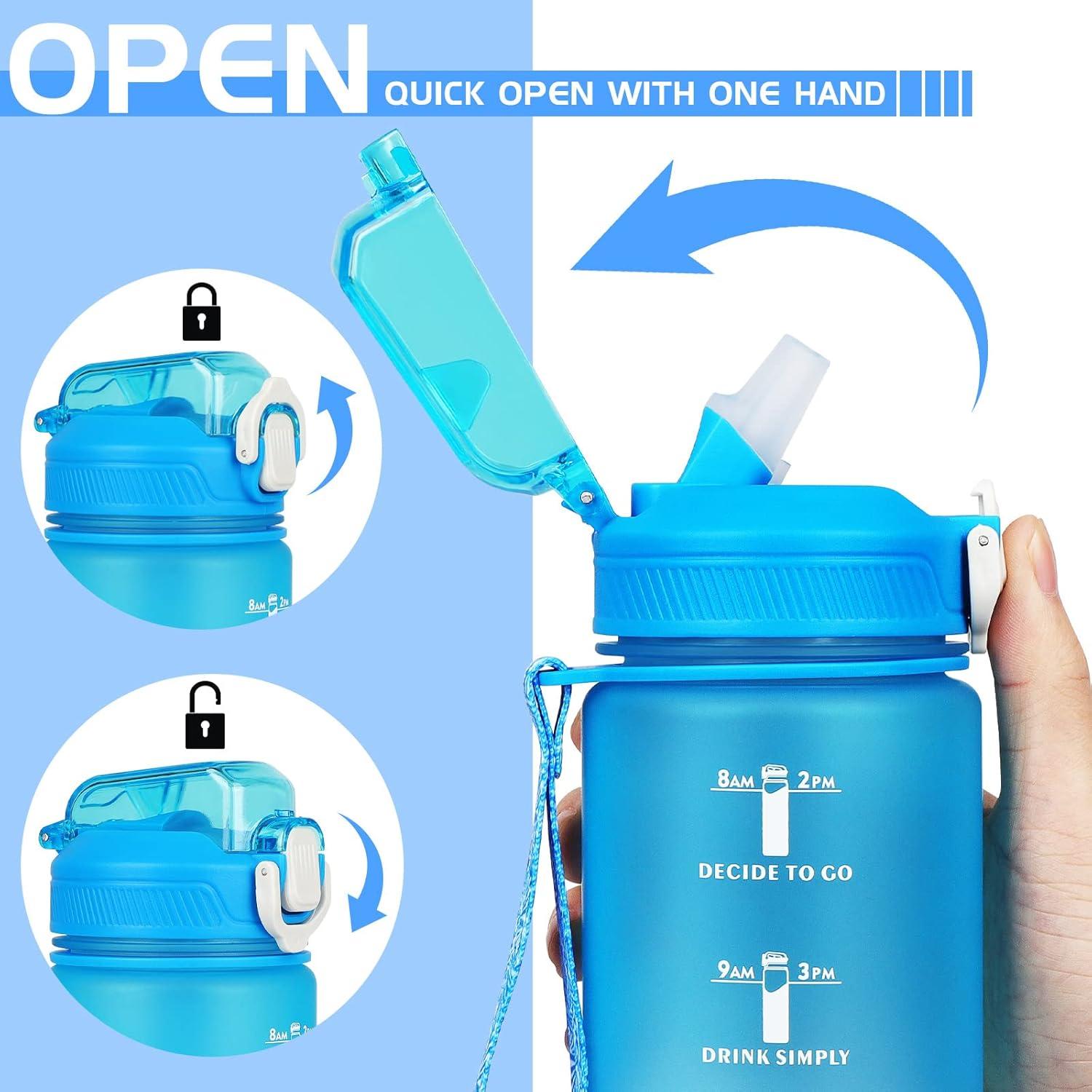 Trinkflasche 1L mit Strohhalm und