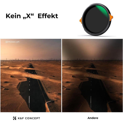 Variabler ND & CPL Filter 62mm 2-6 Blendenstufen Nano-Beschichtung