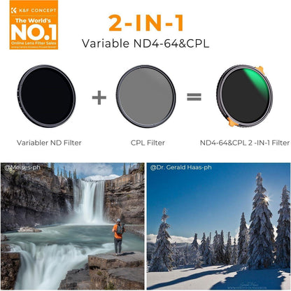 Variabler ND & CPL Filter 52mm 2-6 Blendenstufen Nano-Beschichtung