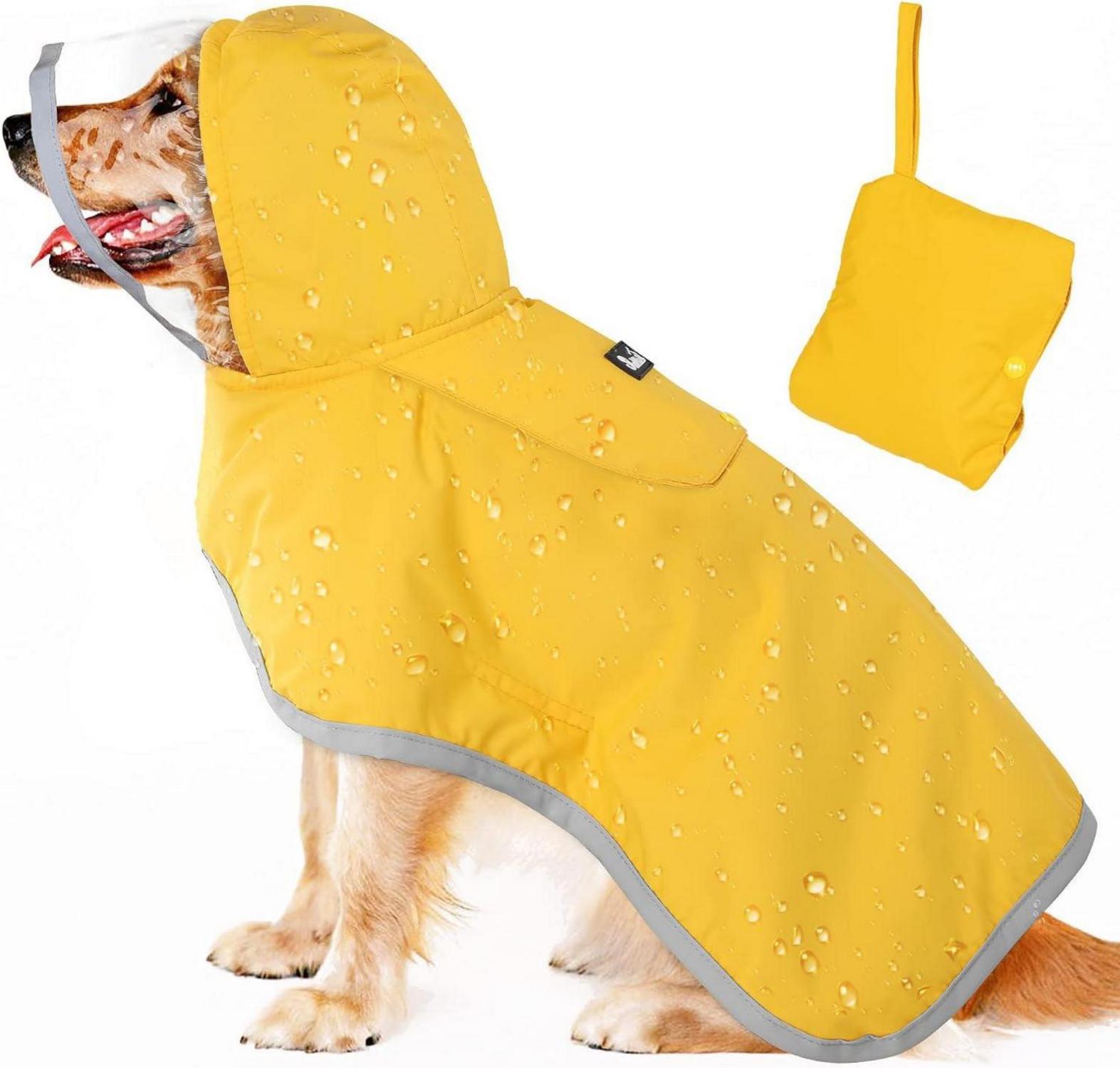 Regenmantel Hund wasserdicht, doppellagige durchsichtige Regenjacke