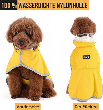 Regenmantel Hund wasserdicht, doppellagige durchsichtige Regenjacke