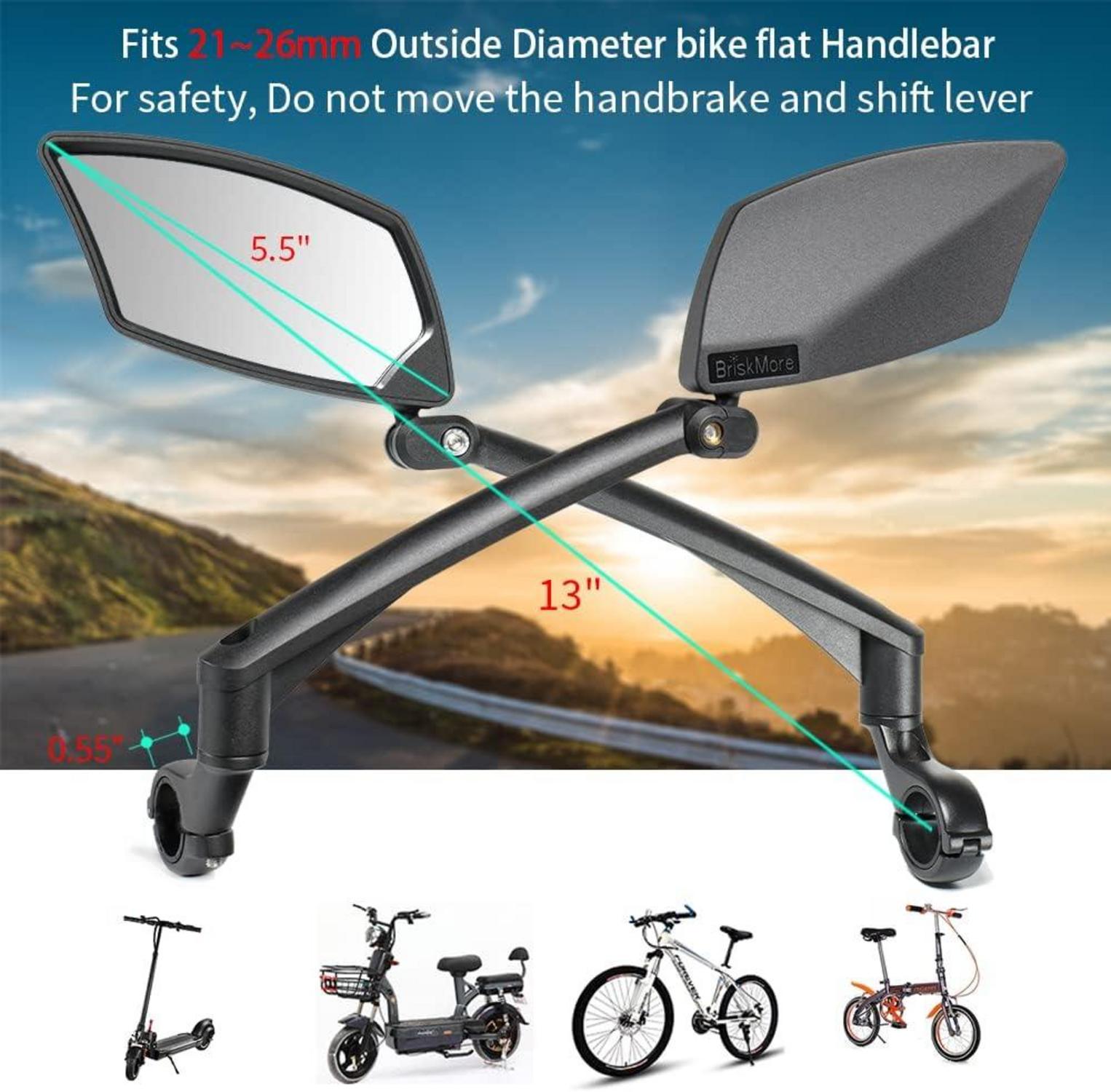 BriskMore Lenker Fahrradspiegel HD Glaslinse 360 Drehung