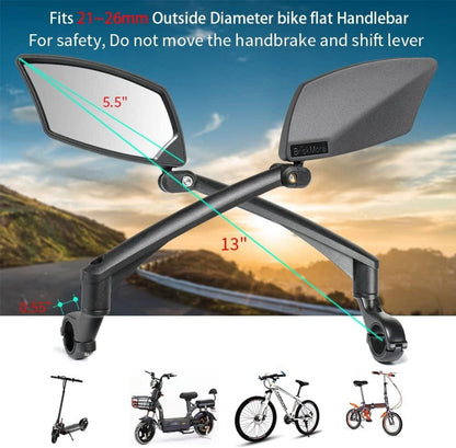 BriskMore Lenker Fahrradspiegel HD Glaslinse 360 Drehung
