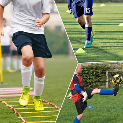 YHOTOGEA Fußball Trainingsset mit Koordinationsleiter 6m, Hütchen, Fußballtrainer und Springseil
