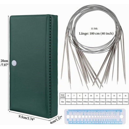 100cm Rundstricknadel Set Edelstahl – 11 Größen