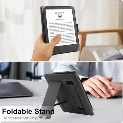 Universal Hülle für 6-6.8'' eReader Schwarz Magnet Verschluss Silikon