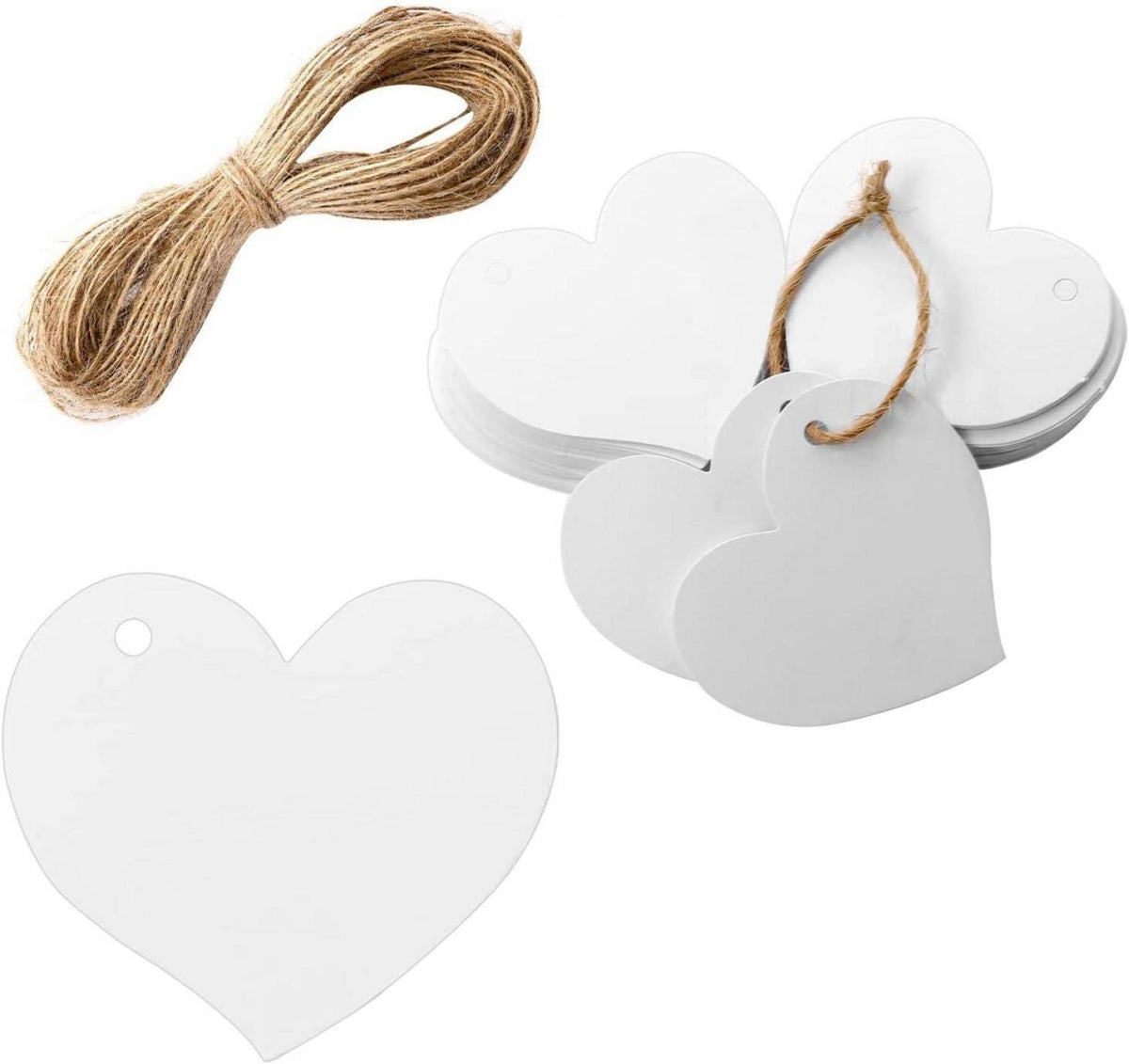 100 Stück Herz Kraftpapier Anhänger Weiße Geschenkanhänger Hochzeit