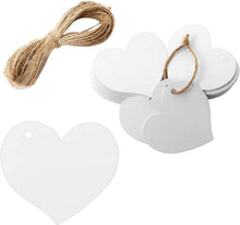 100 Stück Herz Kraftpapier Anhänger Weiße Geschenkanhänger Hochzeit