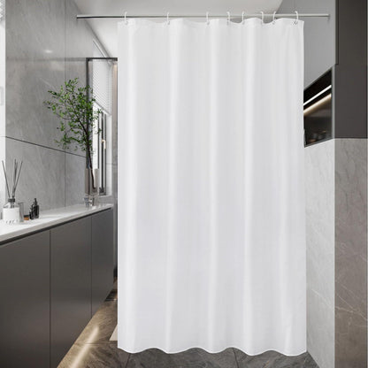 Duschvorhang Weiß Textil 120x180 Wasserdicht Antischimmel Saum