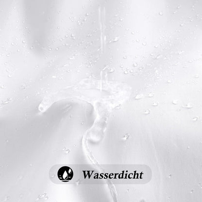 EurCross Duschvorhang 120x180 Weiß Stoff Wasserdicht Waschbar Antischimmel Saum 8 Ringe