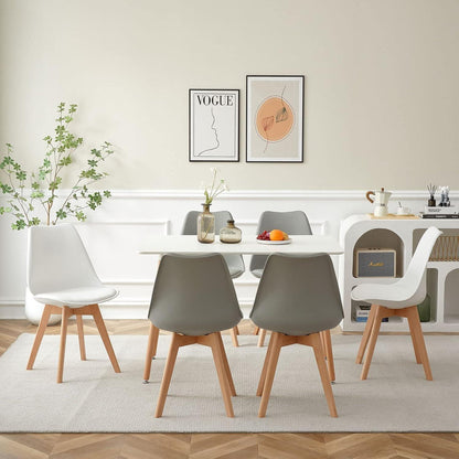 Esszimmergruppe Weiß mit 6 Stühlen – Modern & Komfortabel
