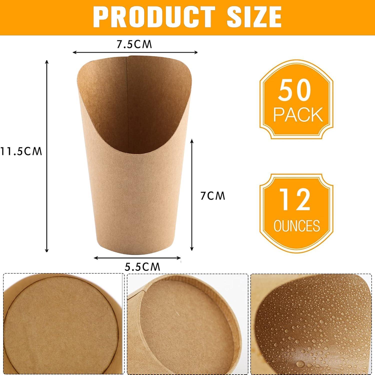 Surflyee 50 Stück Kraftpapier Pommes Boxen 12oz - Party