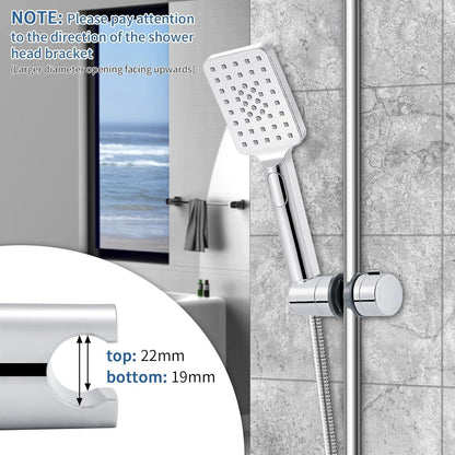 Duschhalterung Handbrause Halterung ABS Verstellbar 360° Verchromt - Grau